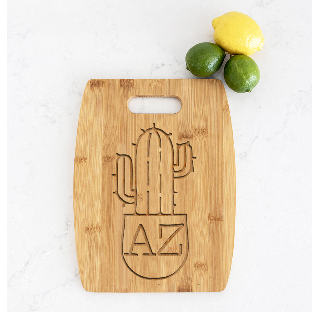 AZ Cactus - Bamboo Charcuterie Board - 9 x 12 inches