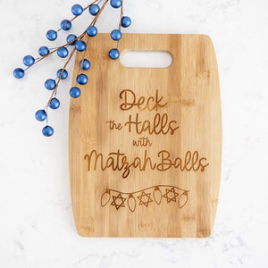 Deck the Halls with Matzah Balls - Custom Bamboo Charcuterie Board