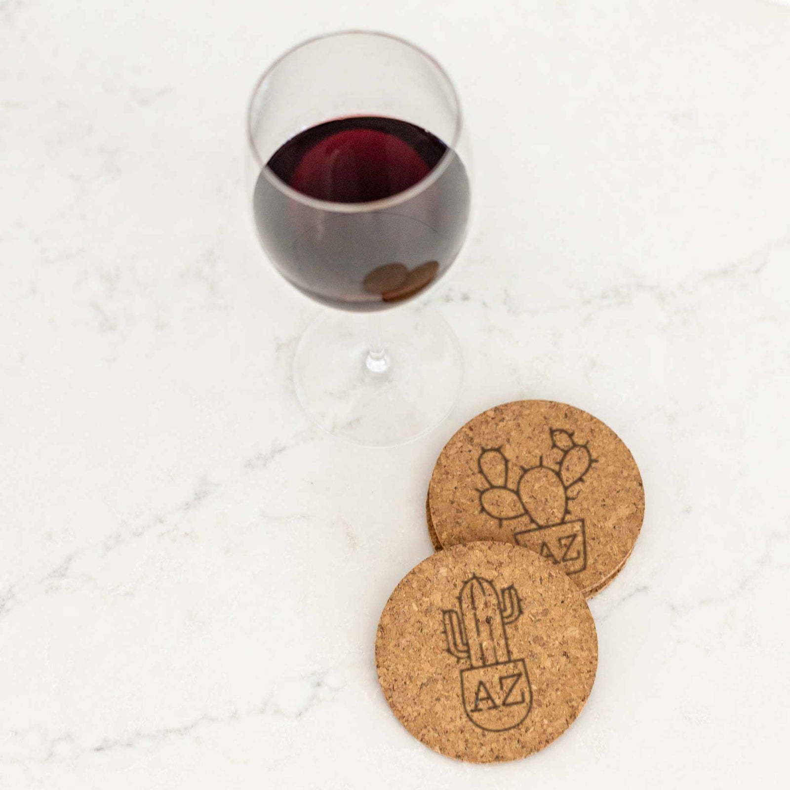 Arizona Succulents - 6 Round Cork Coasters