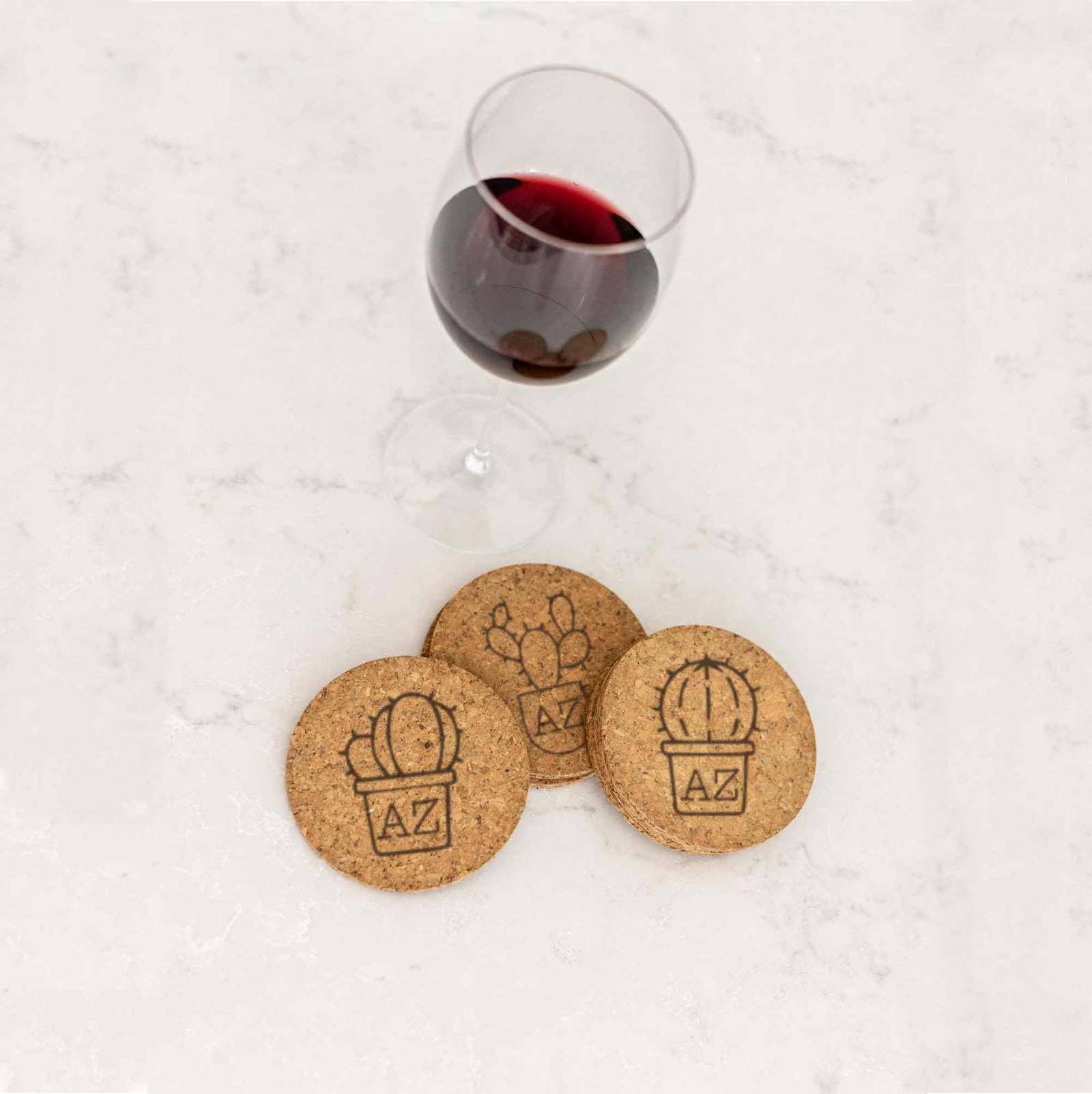 Arizona Succulents - 6 Round Cork Coasters