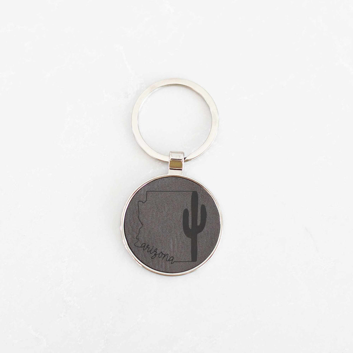 Arizona - Round Keychain - Vegan Leather