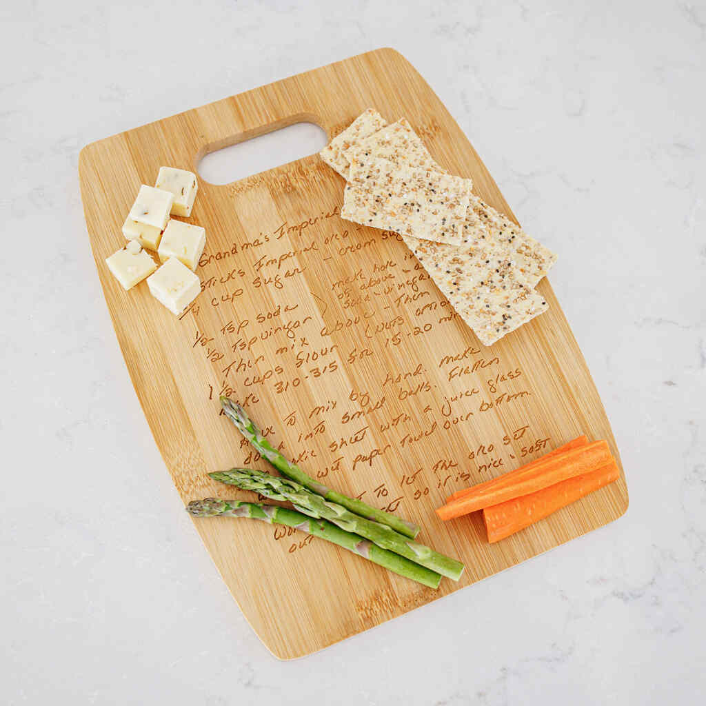 Custom Bamboo Charcuterie Board Engraved With Handwriting