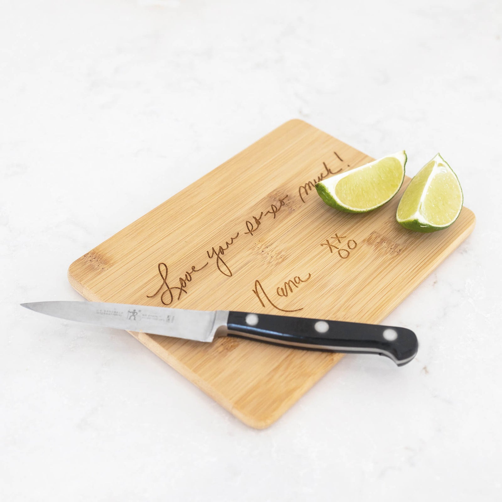 Bamboo Bar Board Engraved with Handwriting - 6 x 8 inches