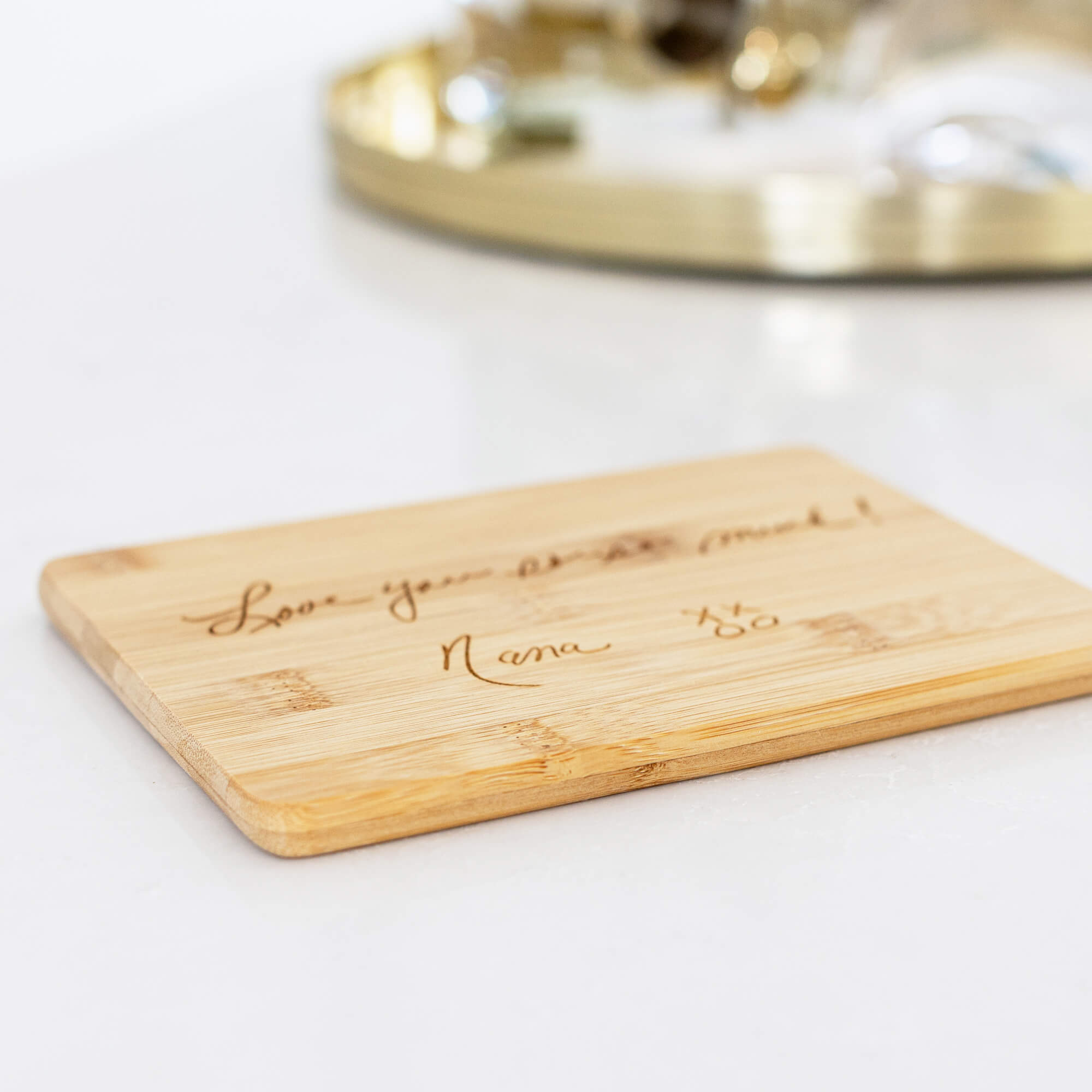 Bamboo Bar Board Engraved with Handwriting - 6 x 8 inches