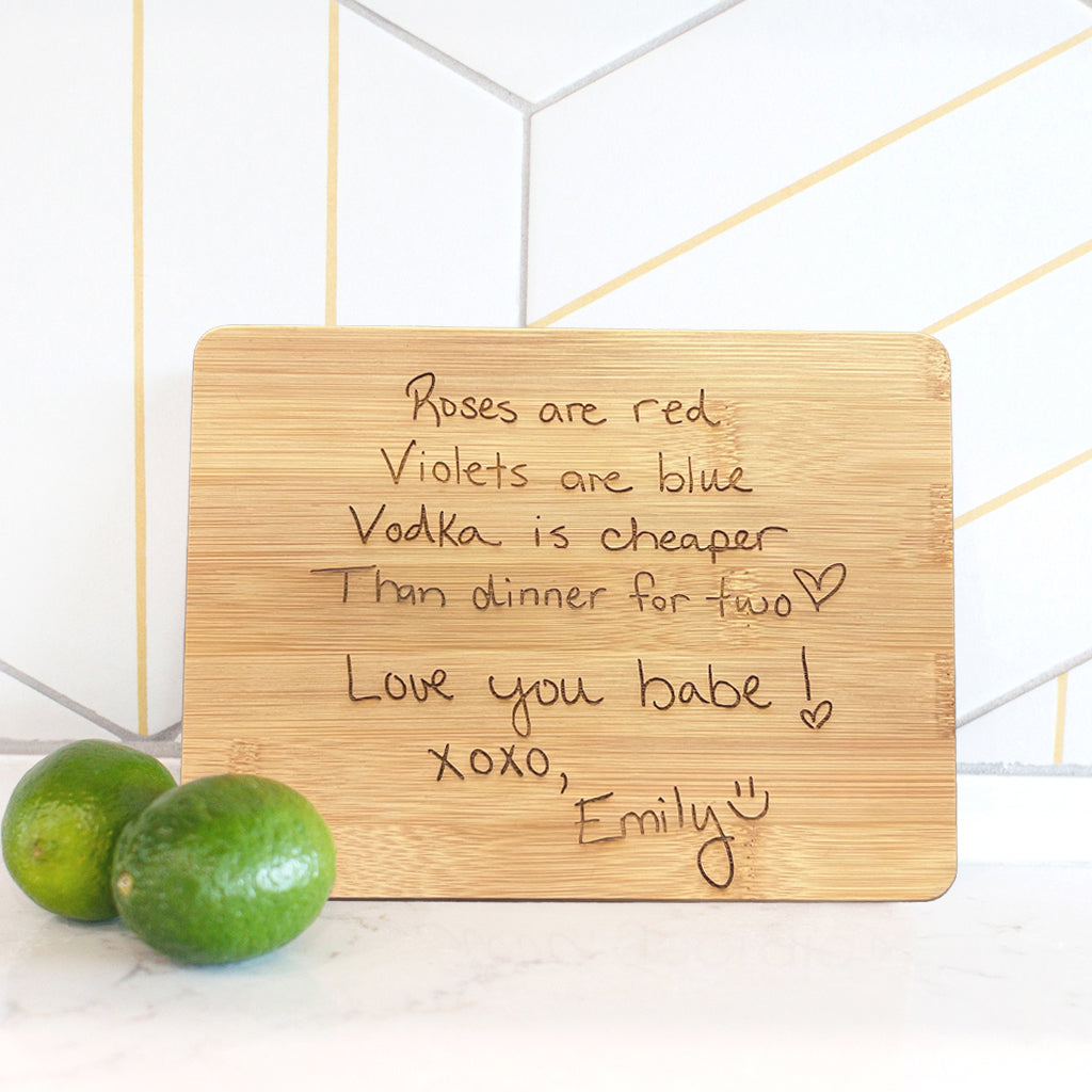 Bar Board Engraved with Handwriting for Husband or Boyfriend
