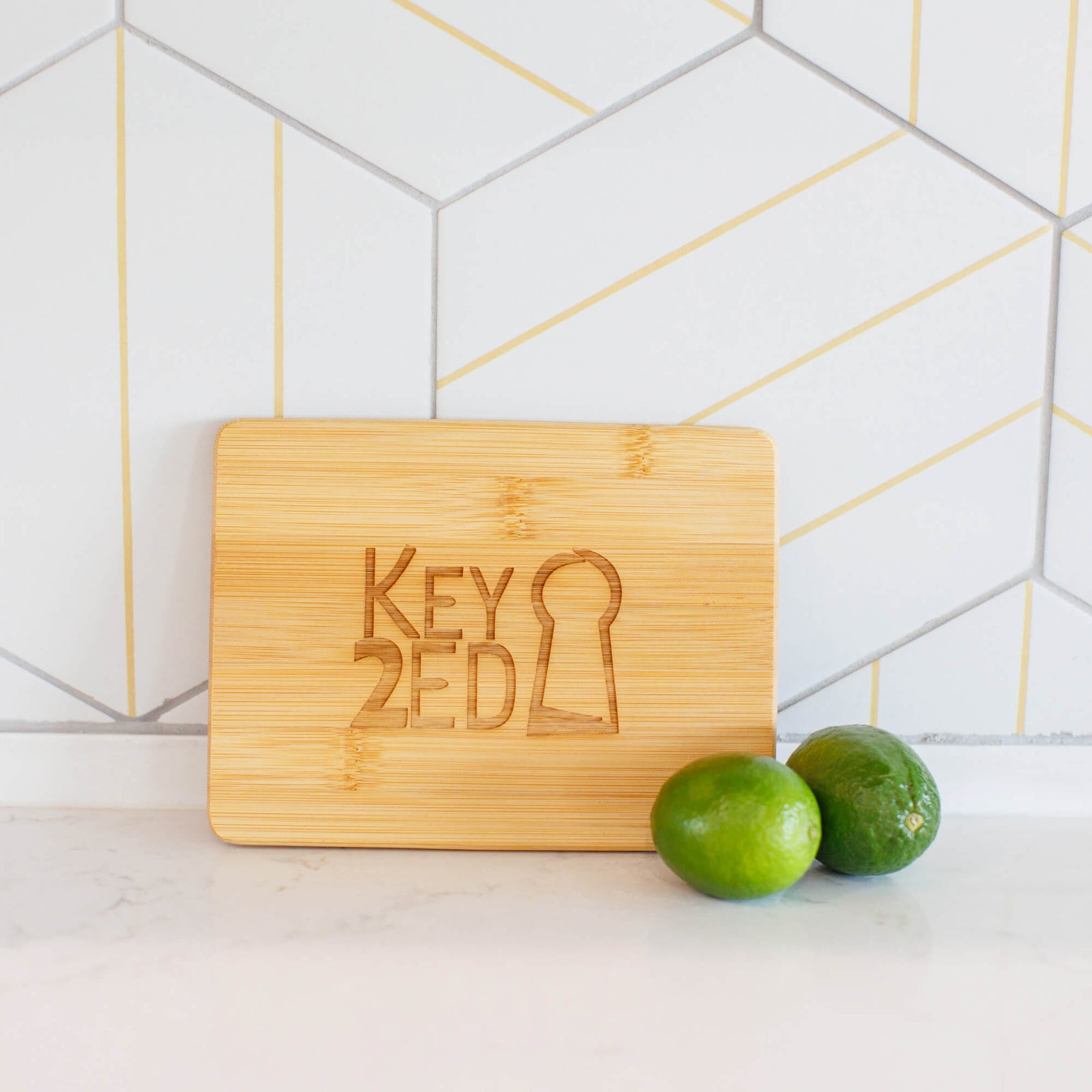 Bamboo Bar Board with Logo - 6 x 8 inches