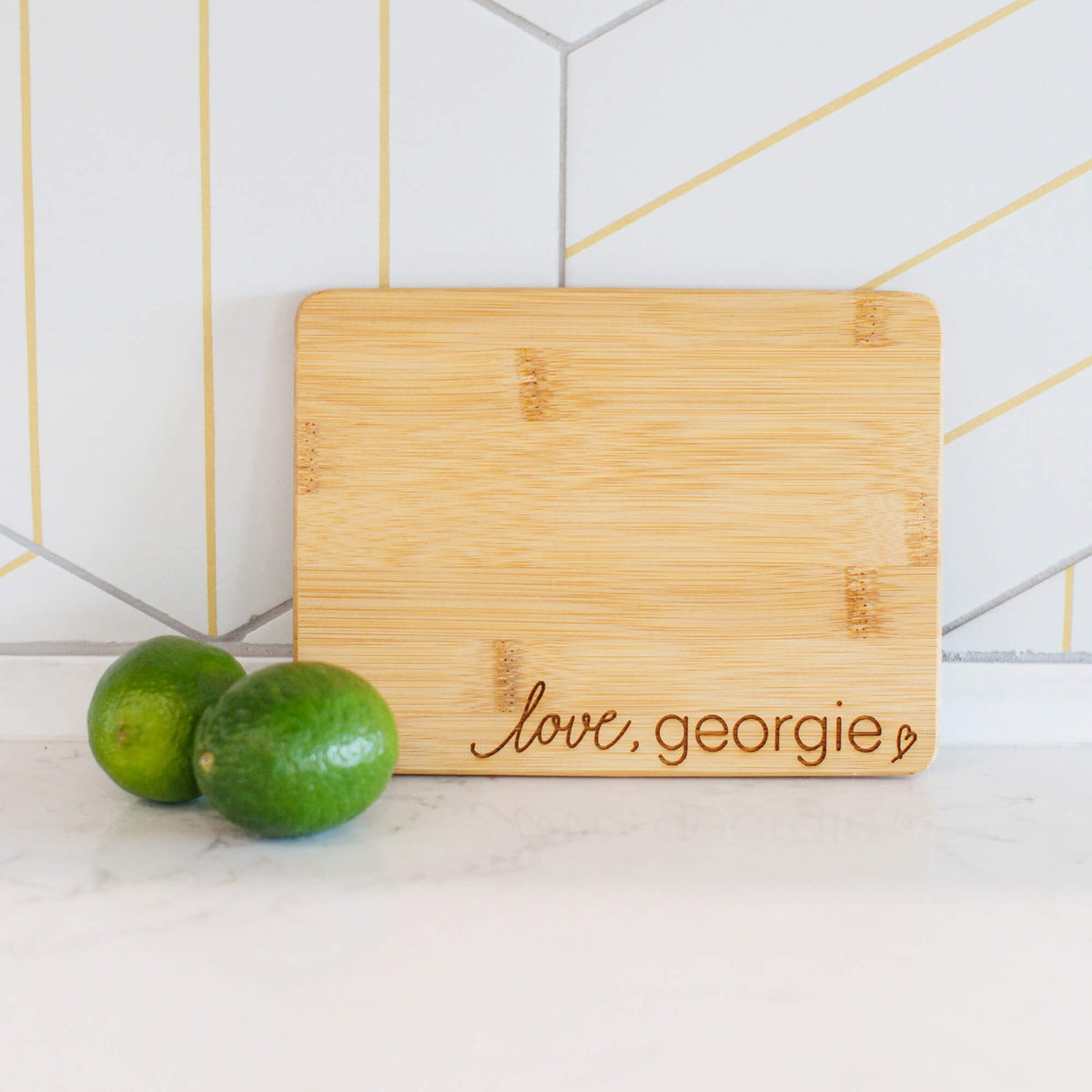 Bamboo Bar Board with Logo - 6 x 8 inches