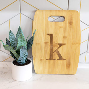 Bamboo Charcuterie Board with Initial - 9 x 12 inches