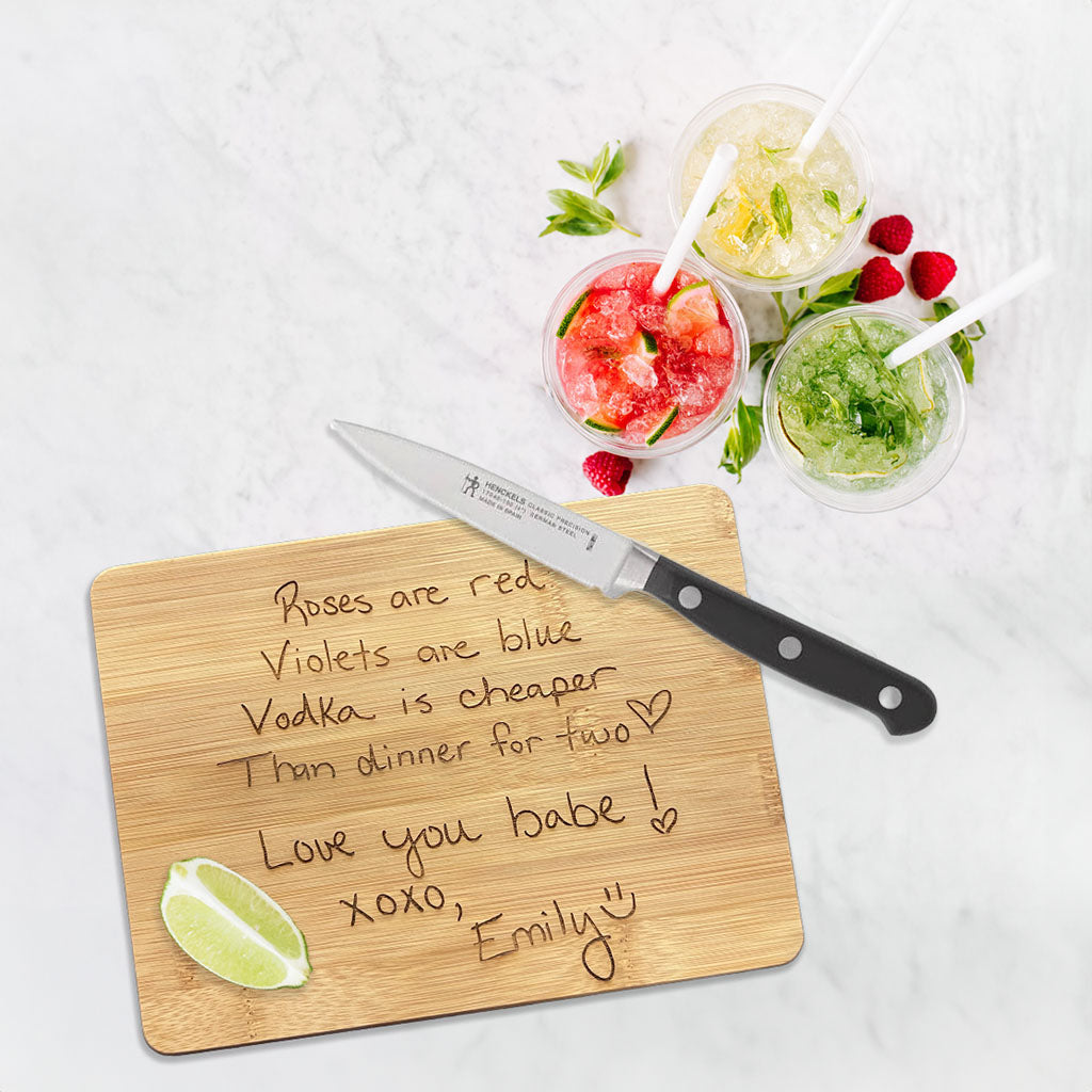 Bar Board Engraved with Handwriting for Husband or Boyfriend