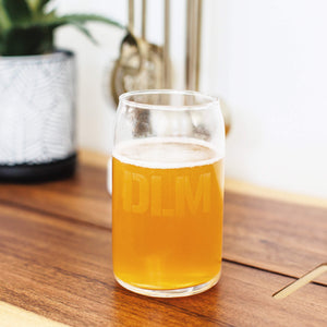 Beer Can Glass with Monogram