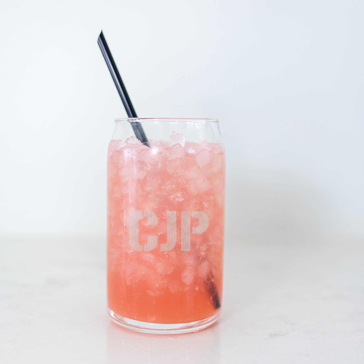 Beer Can Glass with Monogram