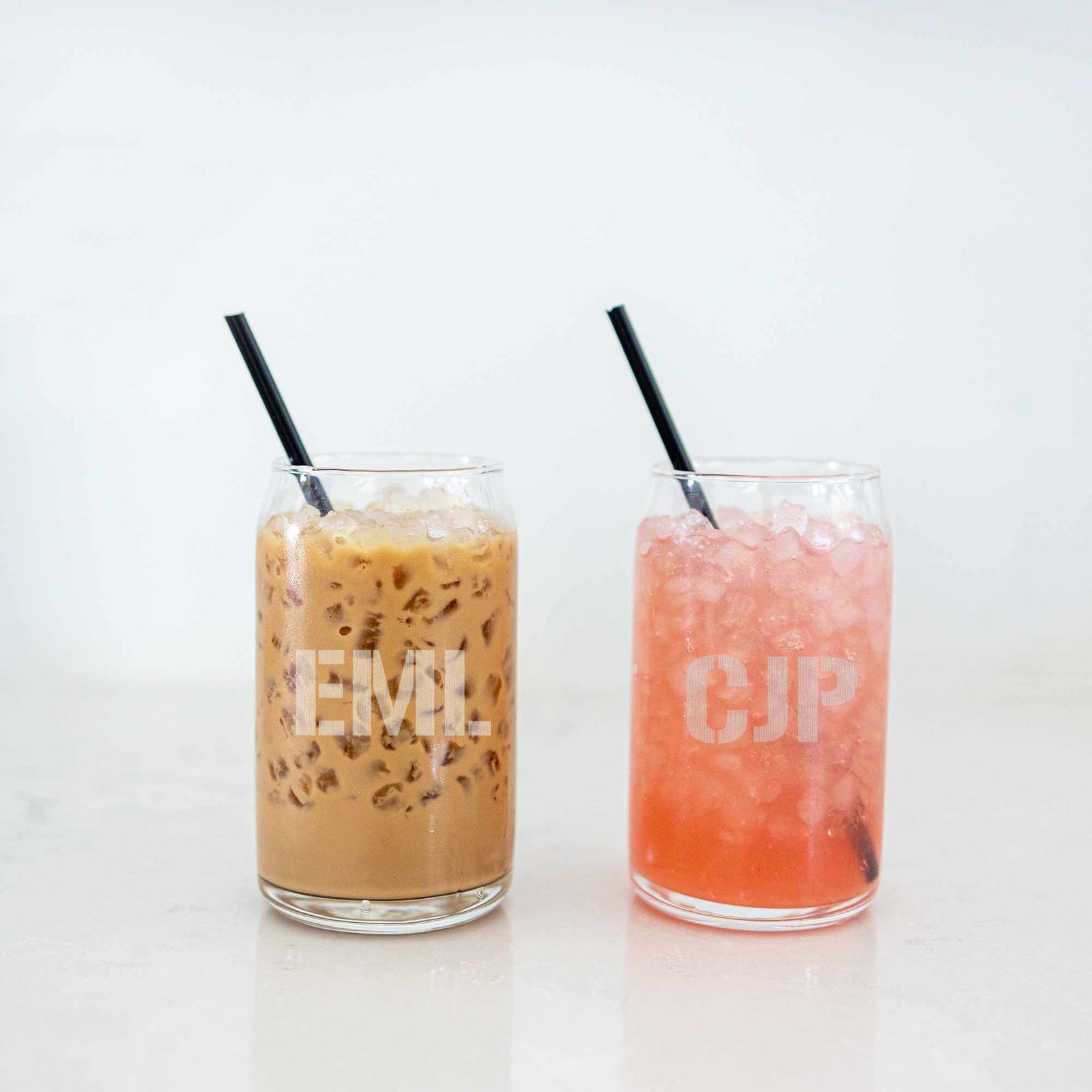 Beer Can Glass with Monogram