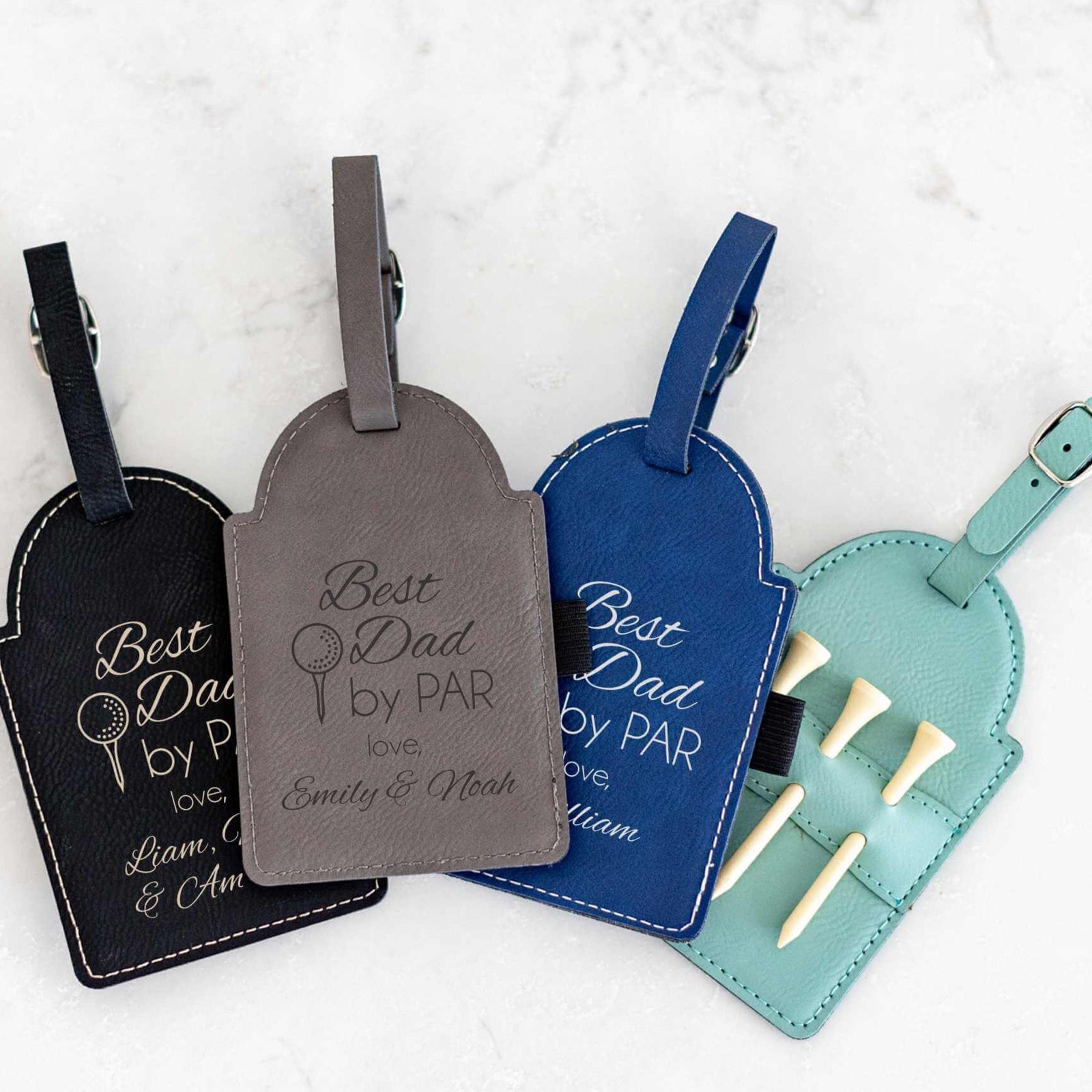 Best [NAME] By Par - Custom Golf Bag Tag with Tees