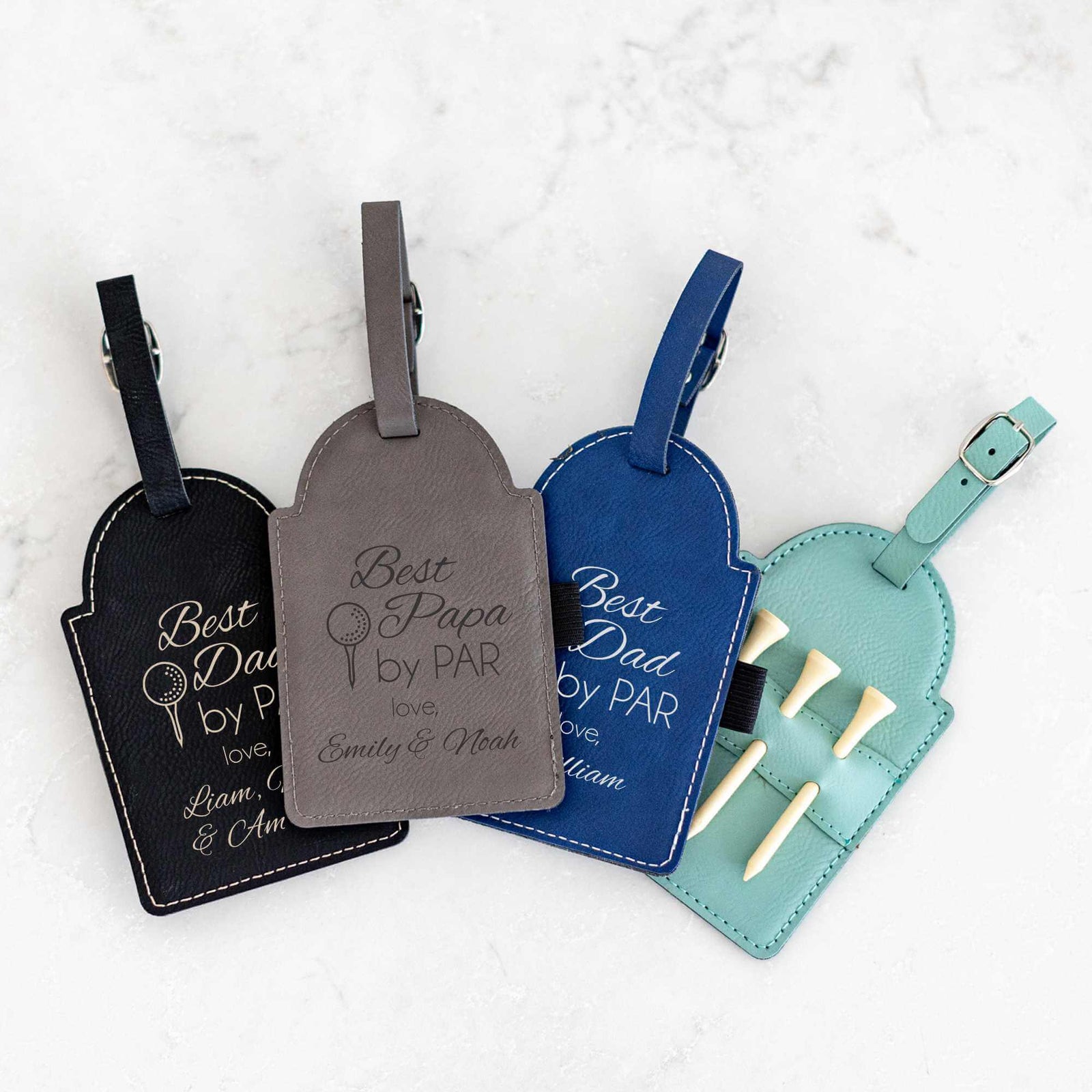 Best [NAME] By Par - Custom Golf Bag Tag with Tees