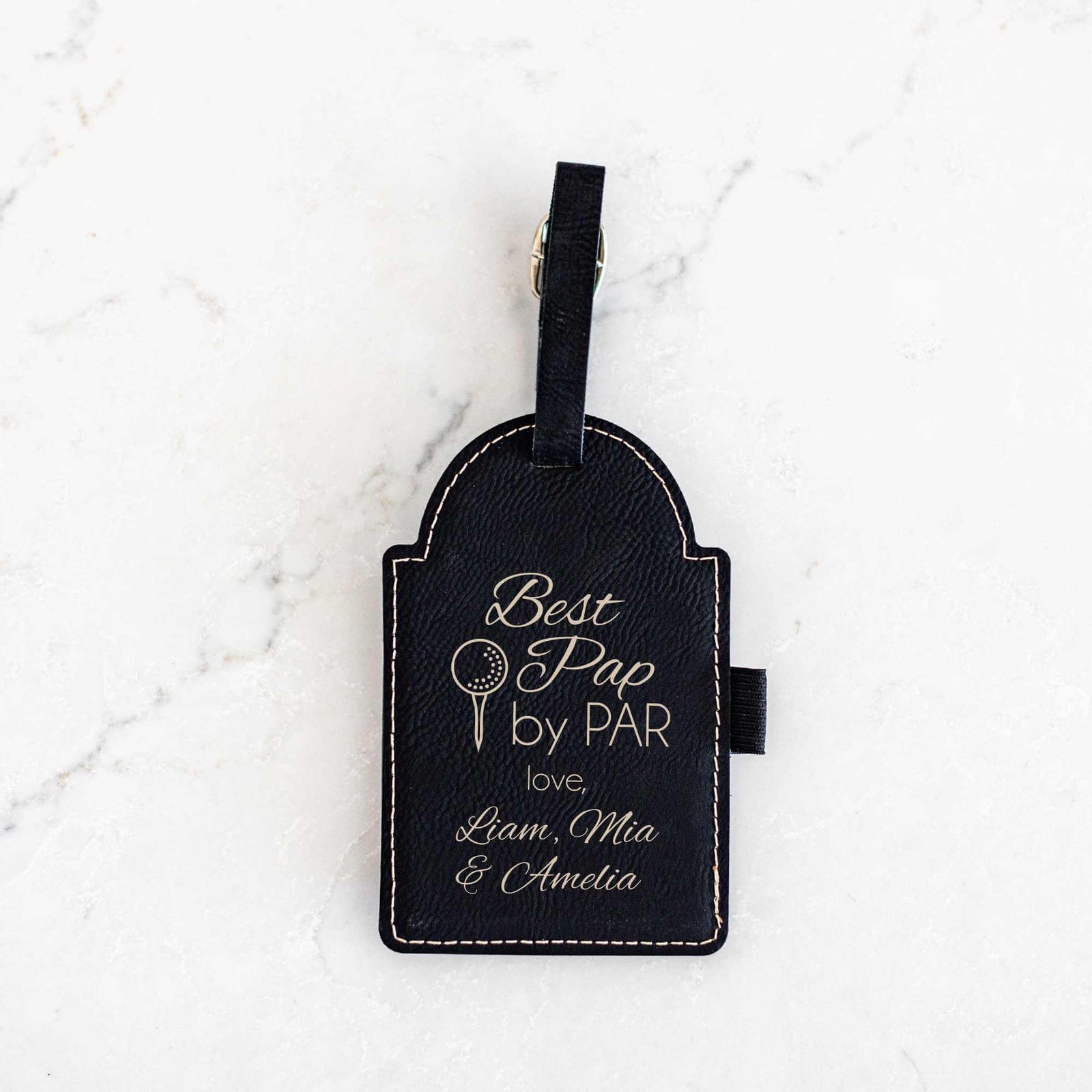 Best [NAME] By Par - Custom Golf Bag Tag with Tees