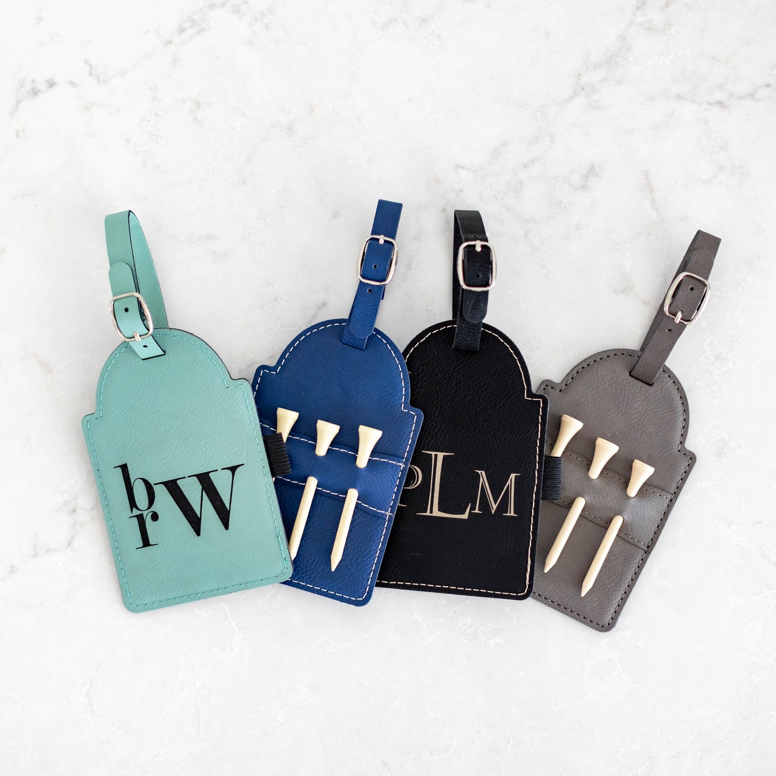 Monogrammed Golf Bag Tag with Tees