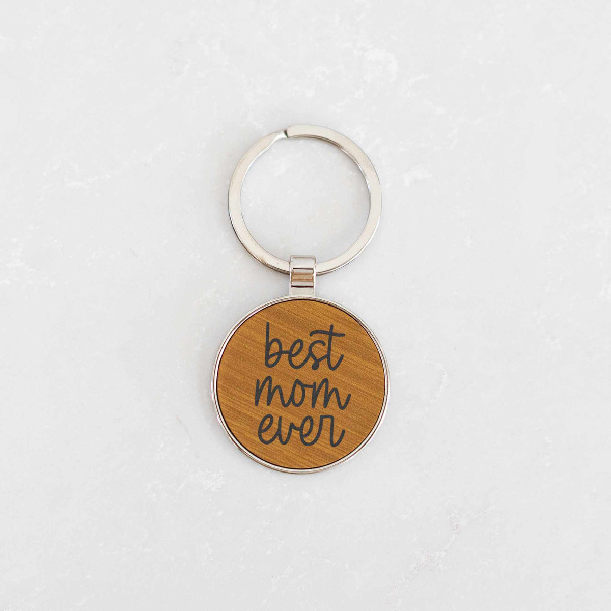 Best [NAME] Ever - Round Vegan Leather Keychain