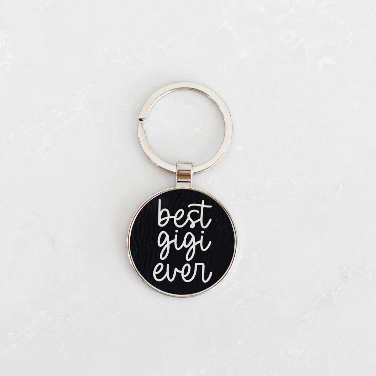 Best [NAME] Ever - Round Vegan Leather Keychain