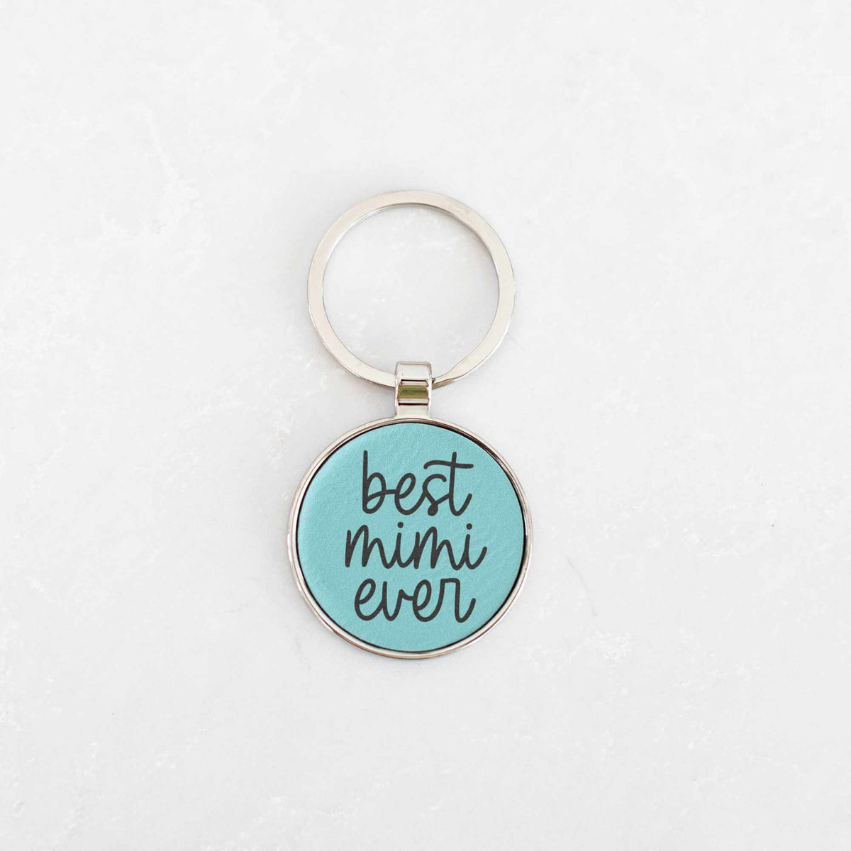 Best [NAME] Ever - Round Vegan Leather Keychain