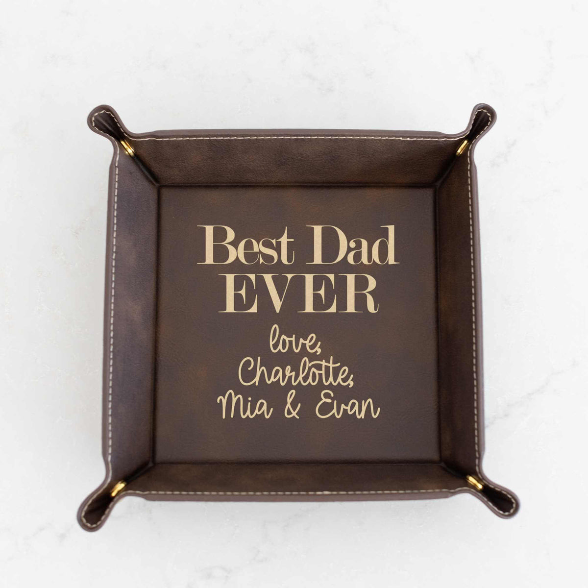 Best Dad Ever - Vegan Leather Valet Tray