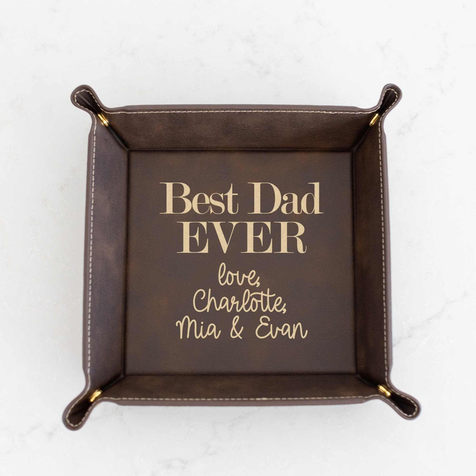 Best Dad Ever - Vegan Leather Valet Tray