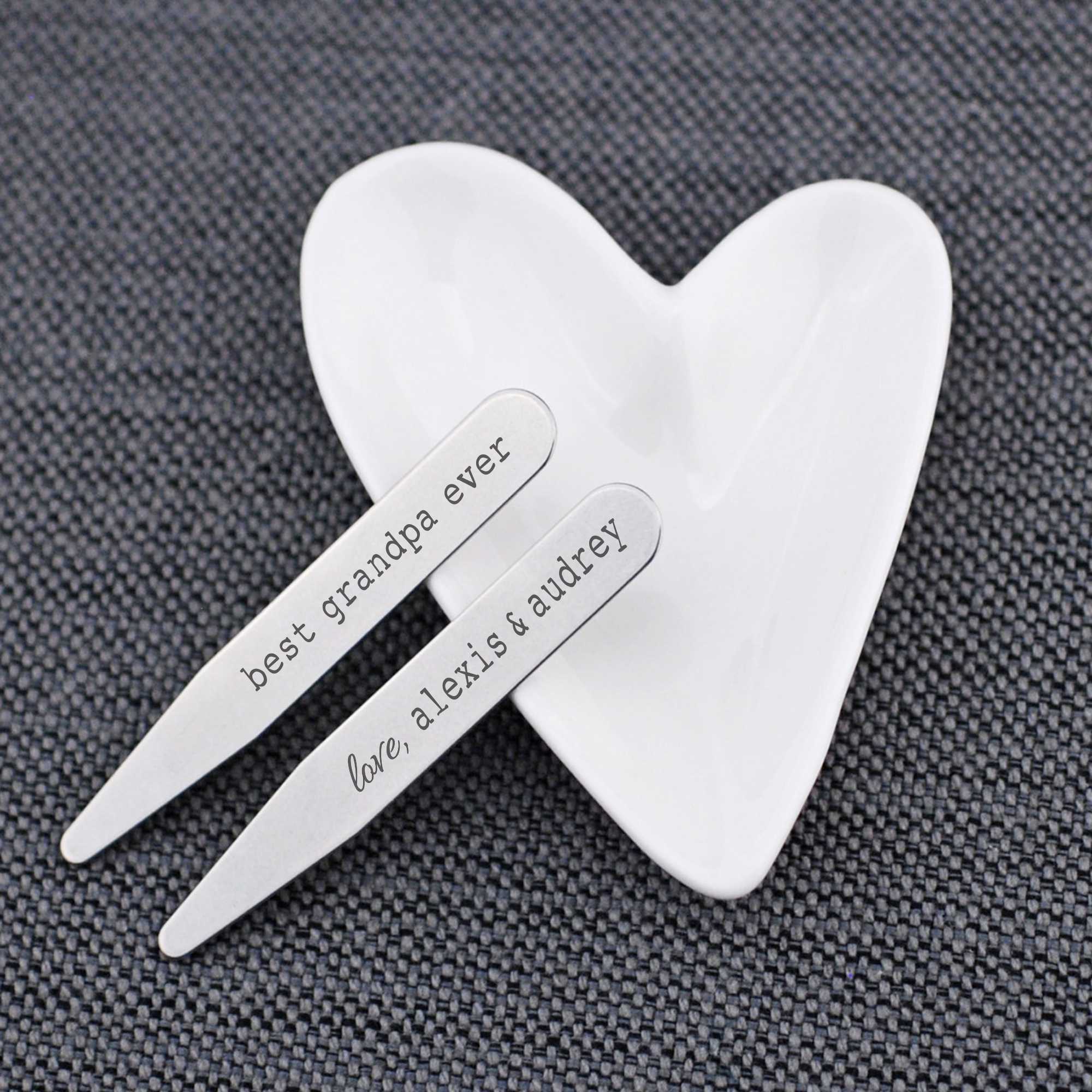 Best Dad Ever - Engraved Collar Stays
