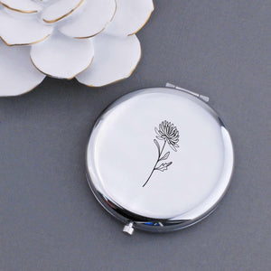 Custom Birth Flower Pocket Mirror