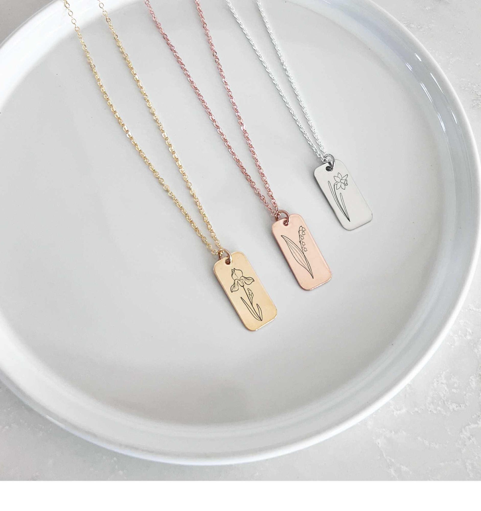 Custom Birth Flower Necklace