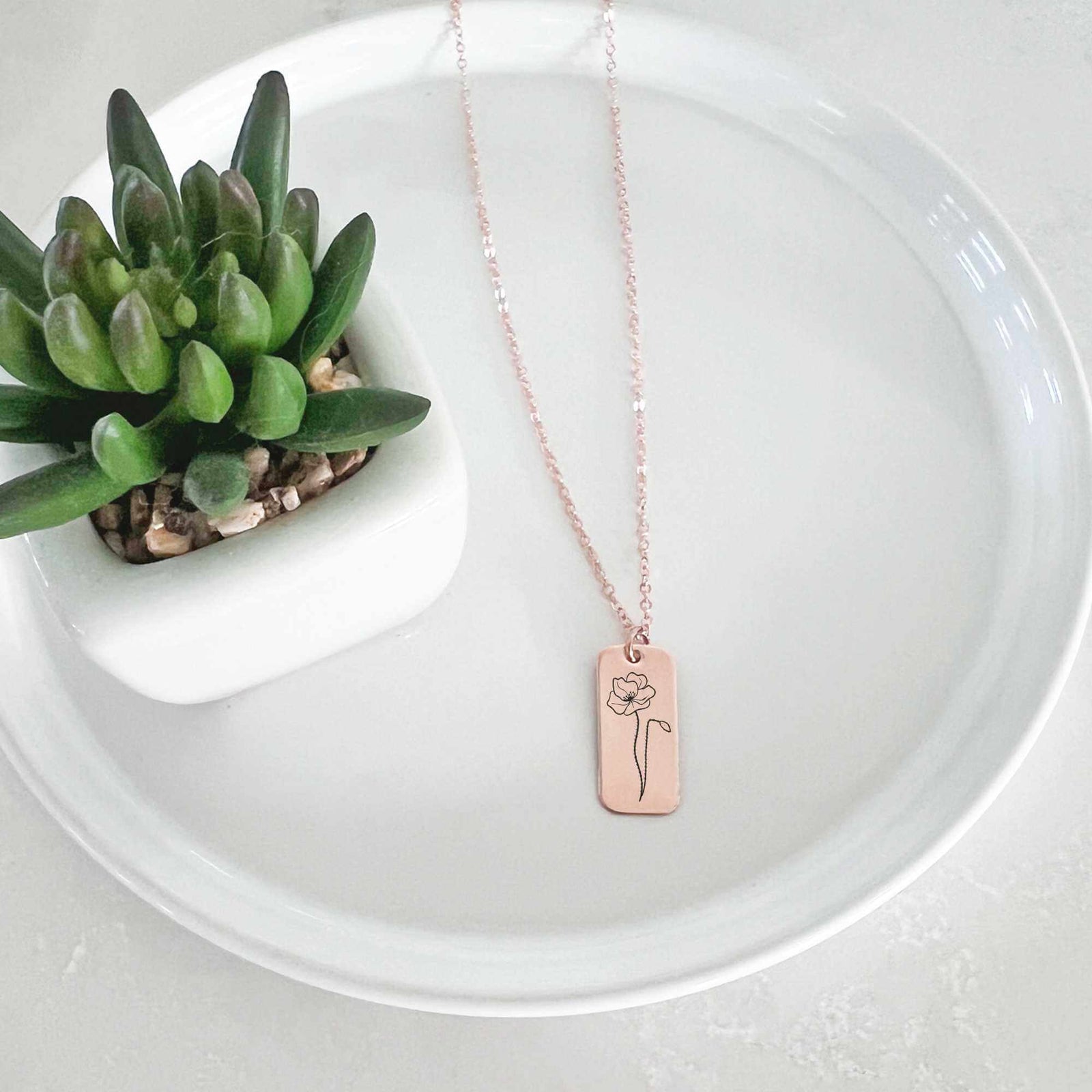 Custom Birth Flower Necklace