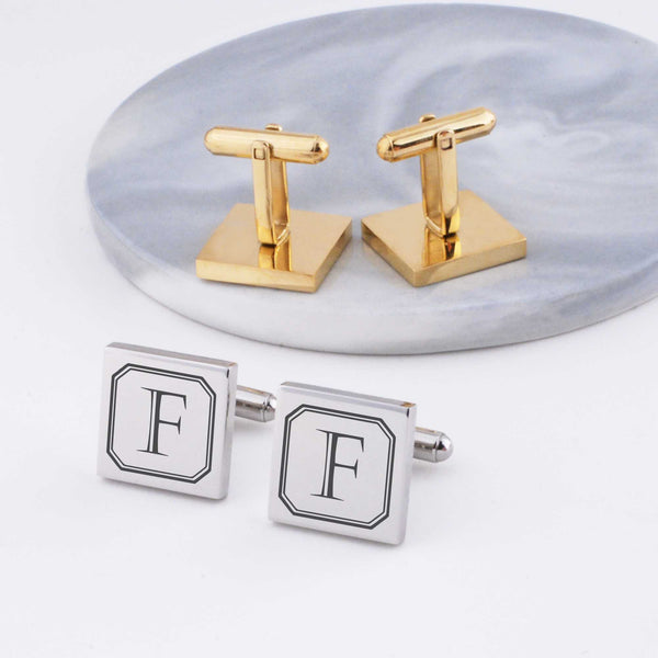 VINTAGE GREAT BRITAIN UK offers LJ STERLING SILVER MATTE 2 GOLD SQUARE CUFFLINKS