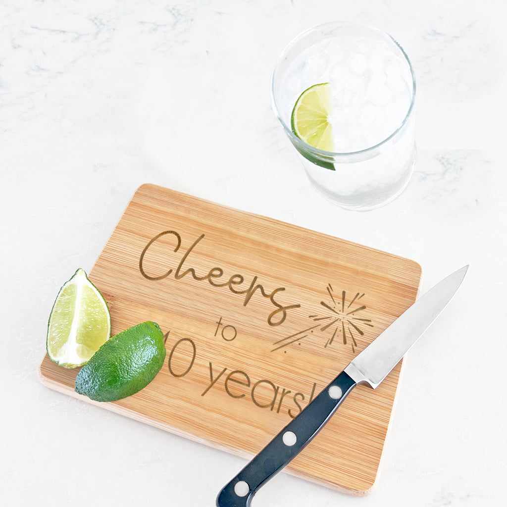 Cheers to 40 Years - Bamboo Bar Board 6" x 8"
