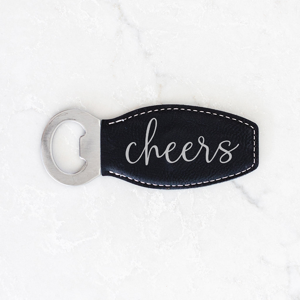 Personalized "Cheers" Bar Board & Bottle Opener Gift Set - Raise a Glass