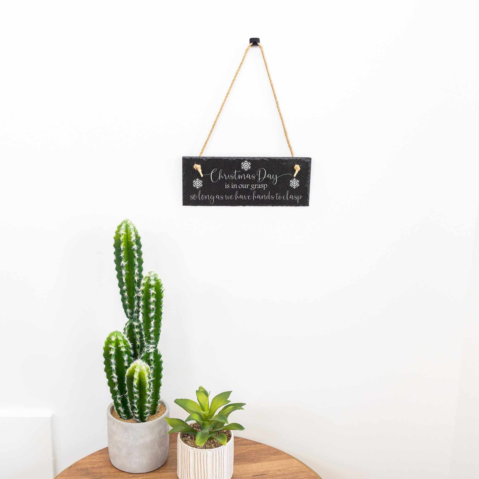 Christmas Day Is In Our Grasp - Slate Welcome Sign