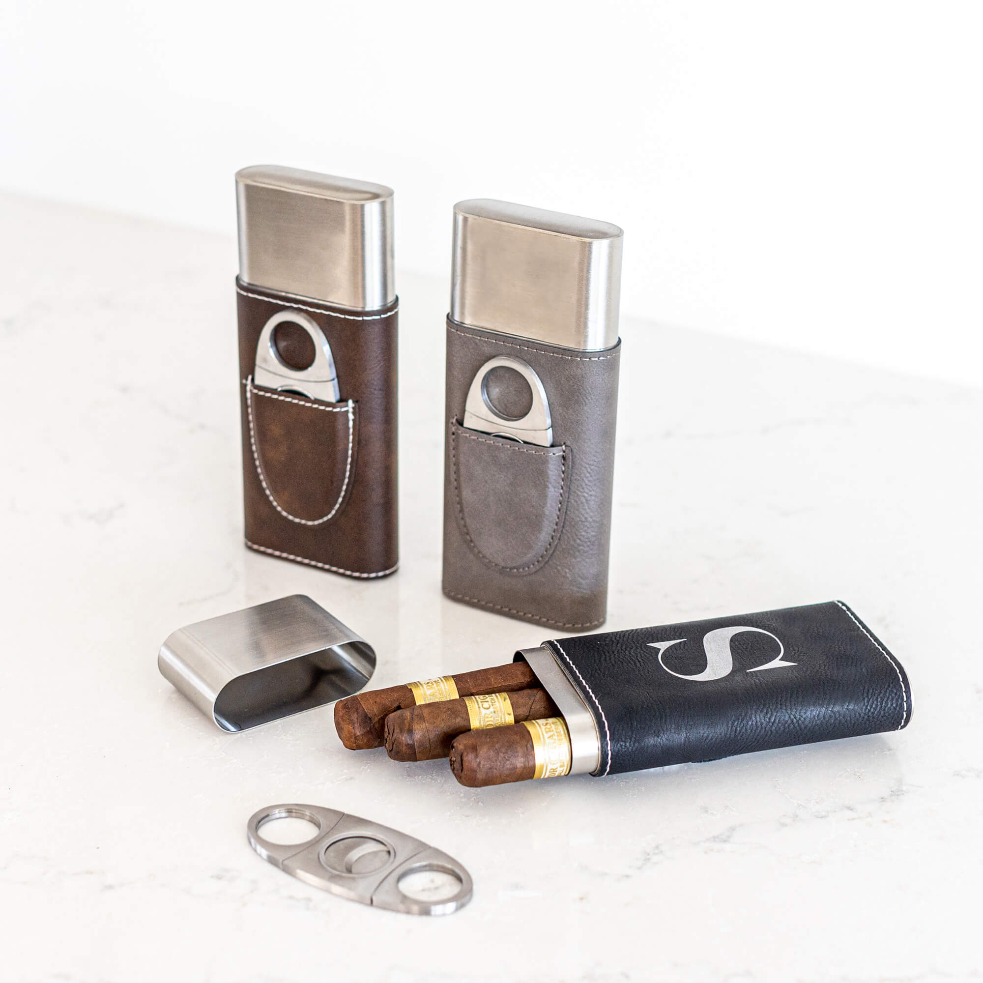 Business Logo Cigar Case with Cutter