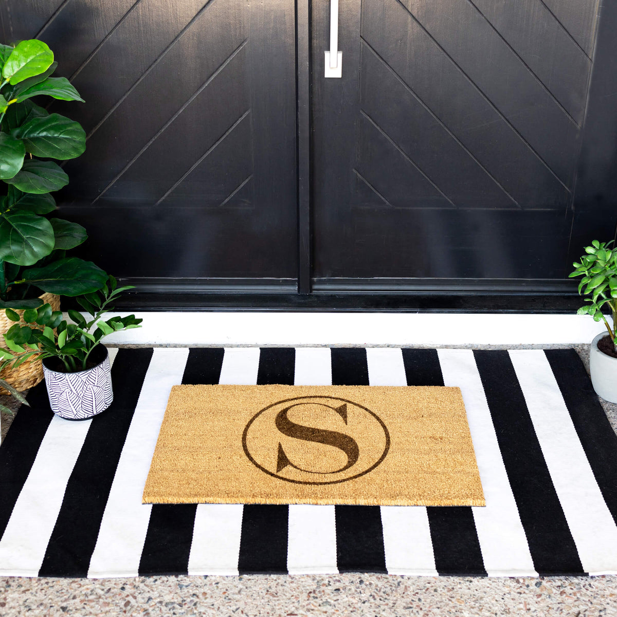 Coir Door Mat with Initial