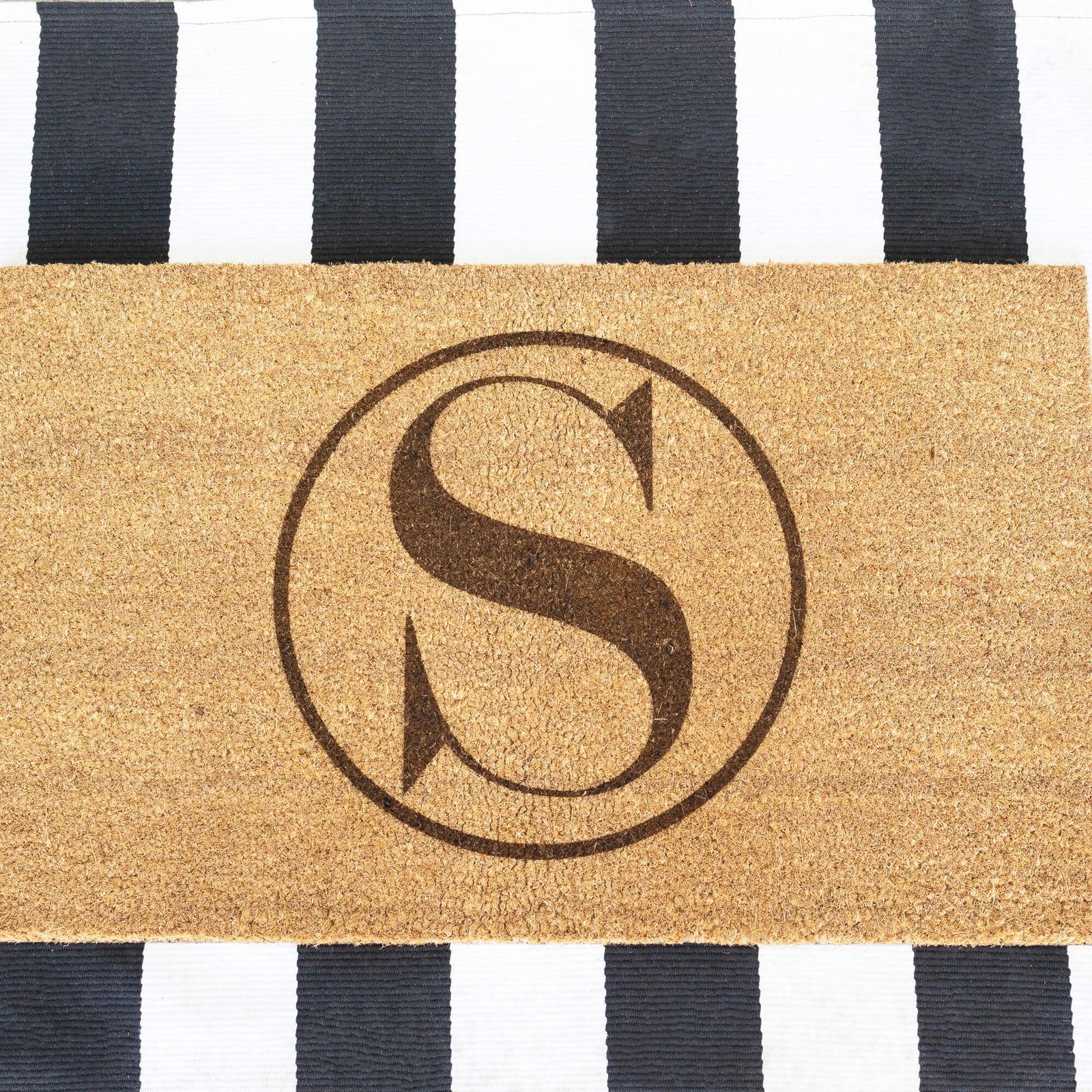 Coir Door Mat with Initial