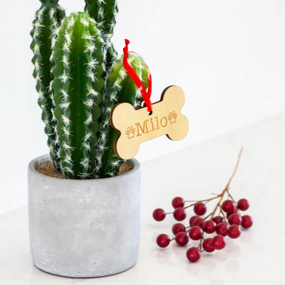 Dog's Christmas Tree Ornament with Name