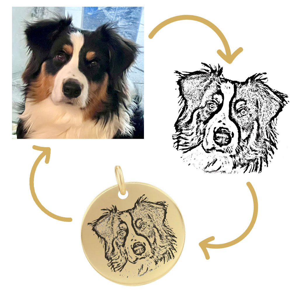 Wedding Bouquet Charm with Pet's Face