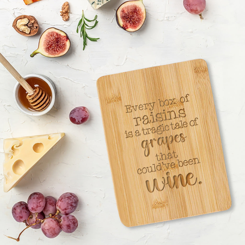 A Tragic Tale of Grapes- Bamboo Bar Board - 6 x 8 inches