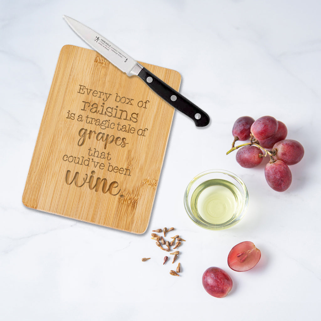 A Tragic Tale of Grapes- Bamboo Bar Board - 6 x 8 inches