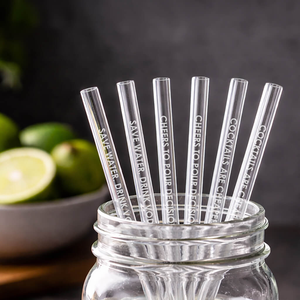 Glass Straws - Cocktail 6-Pack