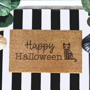 Happy Halloween Cat - Coir Door Mat