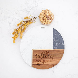 Falling For You - Round Marble & Acacia Charcuterie Board