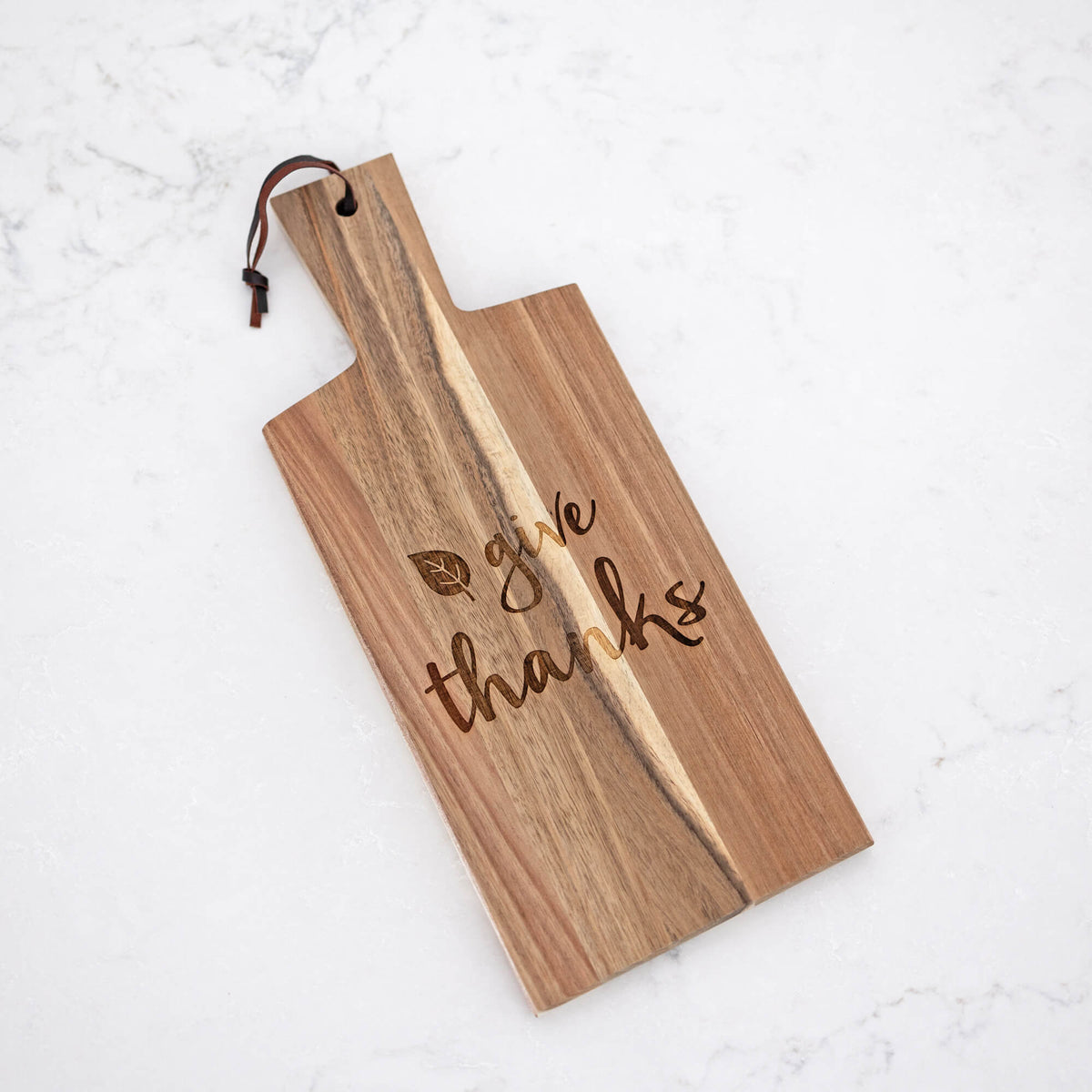 Give Thanks - Acacia Wood Serving Board