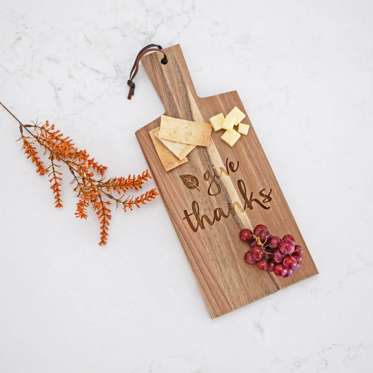 Give Thanks - Acacia Wood Serving Board