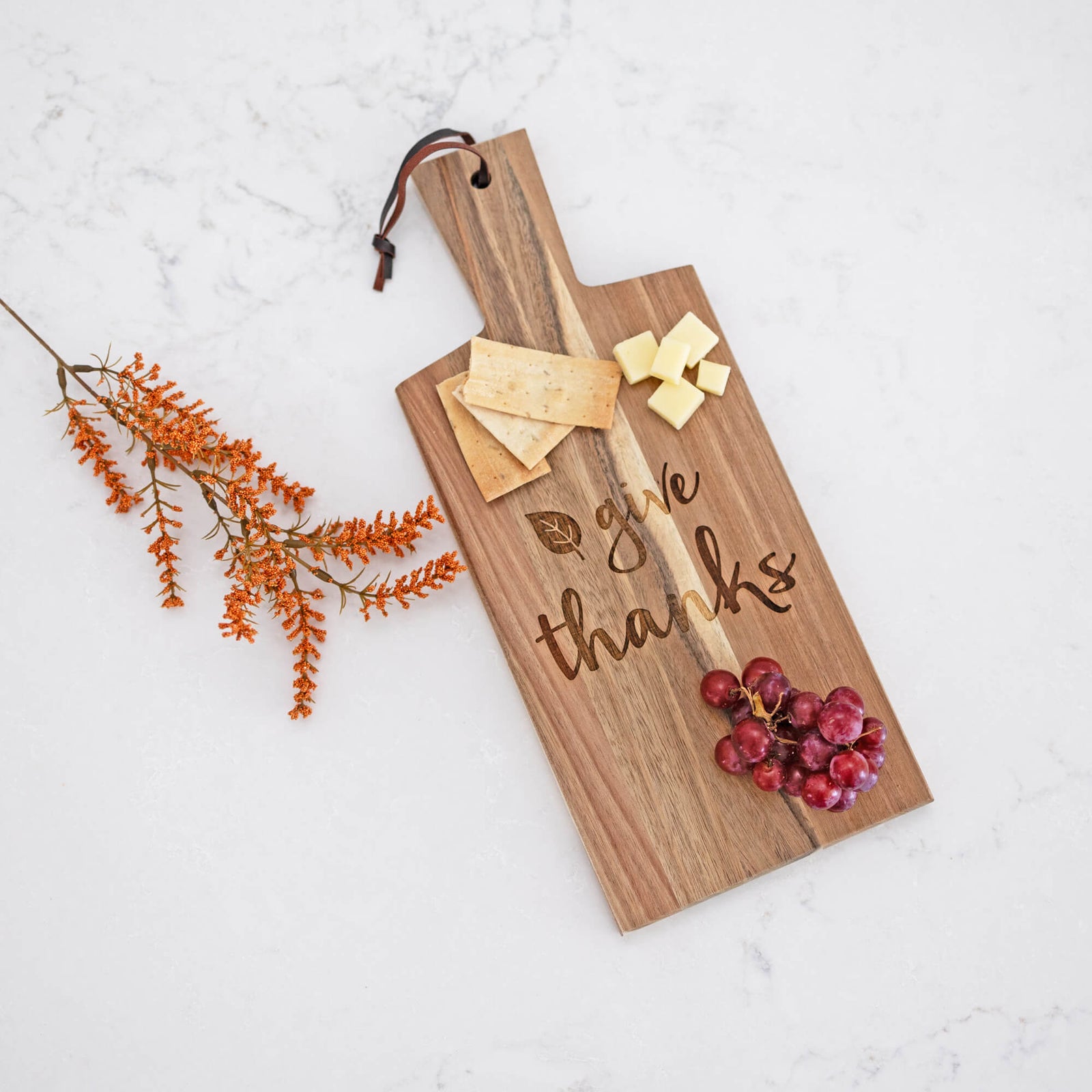 Give Thanks - Acacia Wood Serving Board