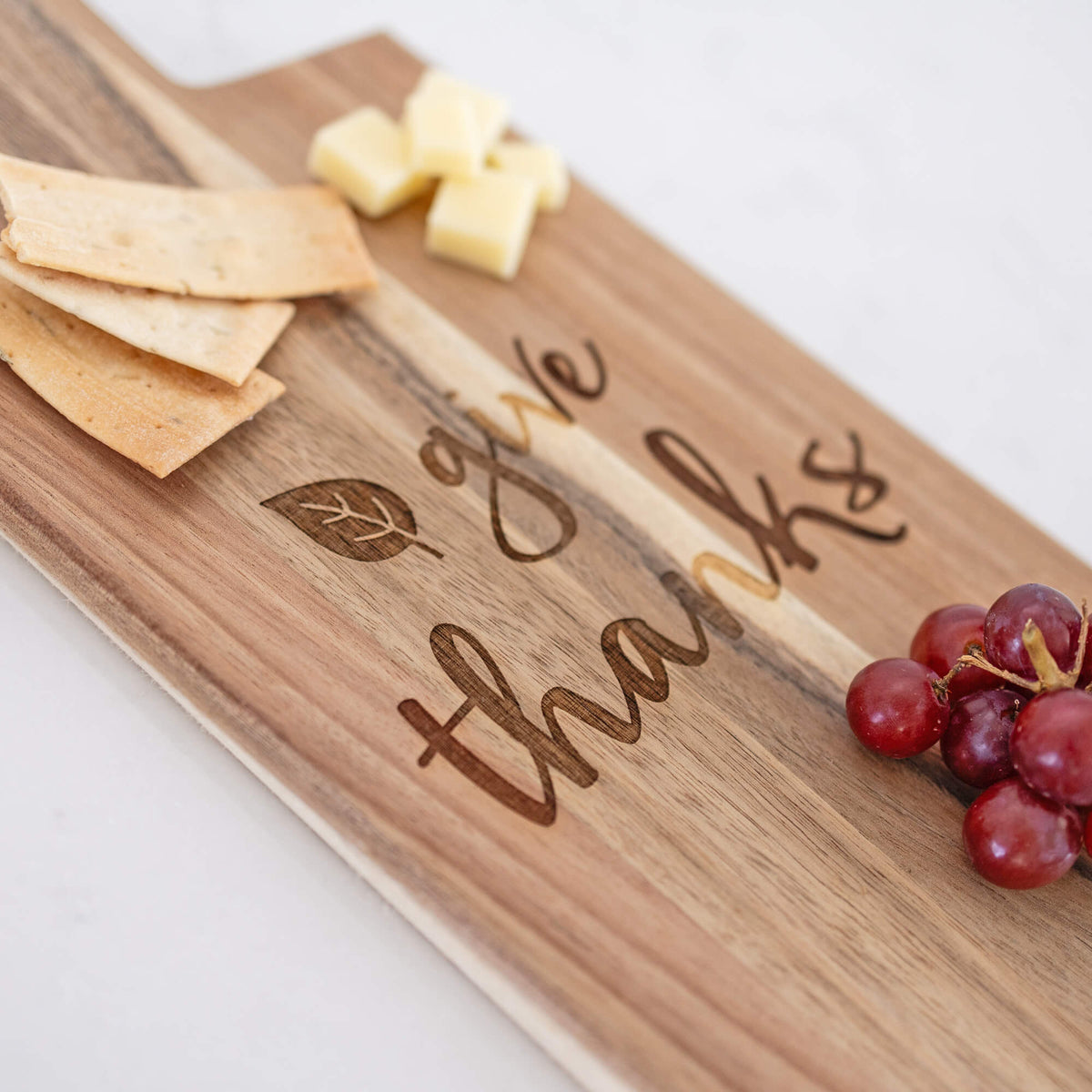 Give Thanks - Acacia Wood Serving Board