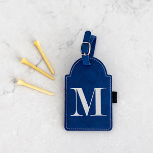Personalized Golf Bag Tag with Tees - Vegan Leather