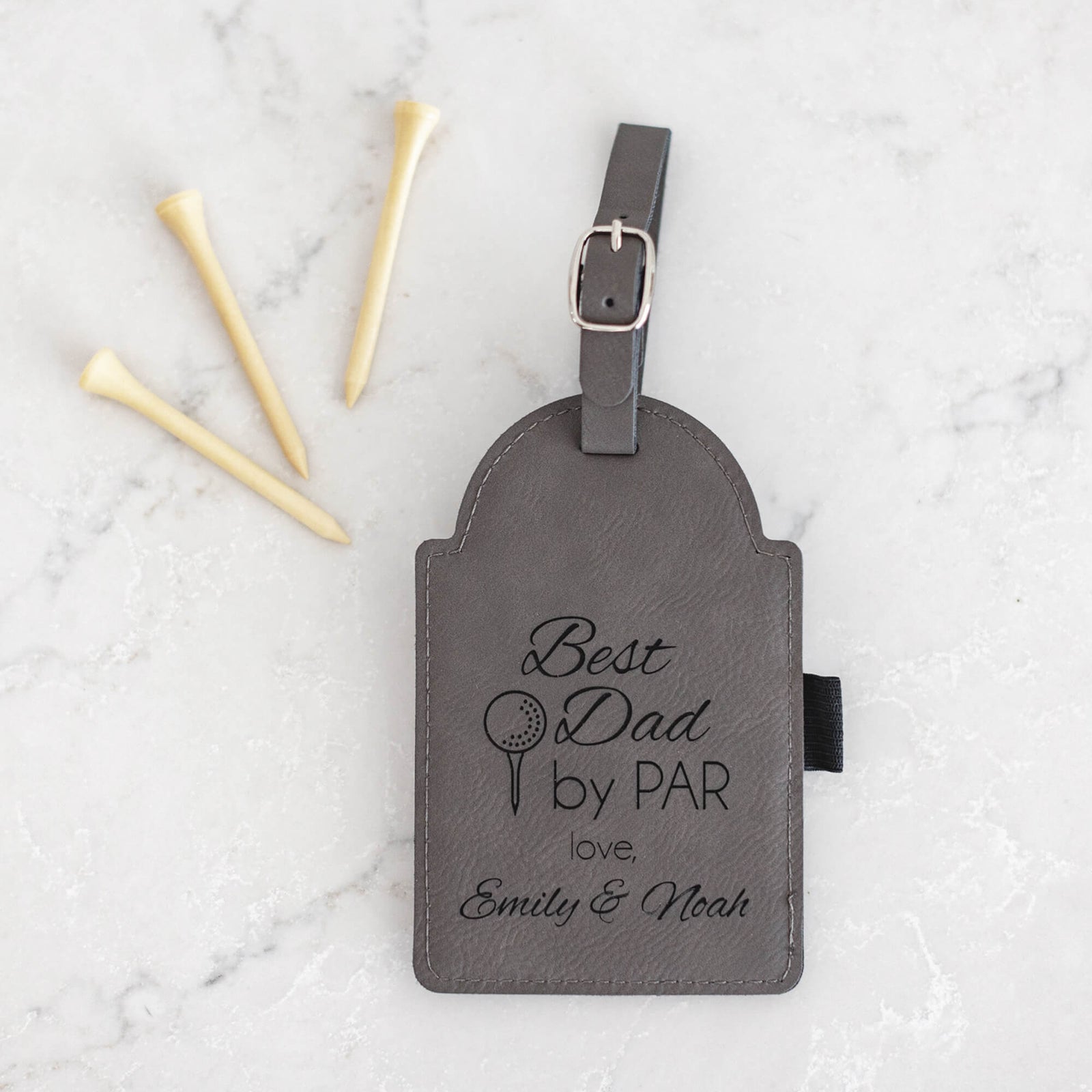 Best [NAME] By Par - Custom Golf Bag Tag with Tees