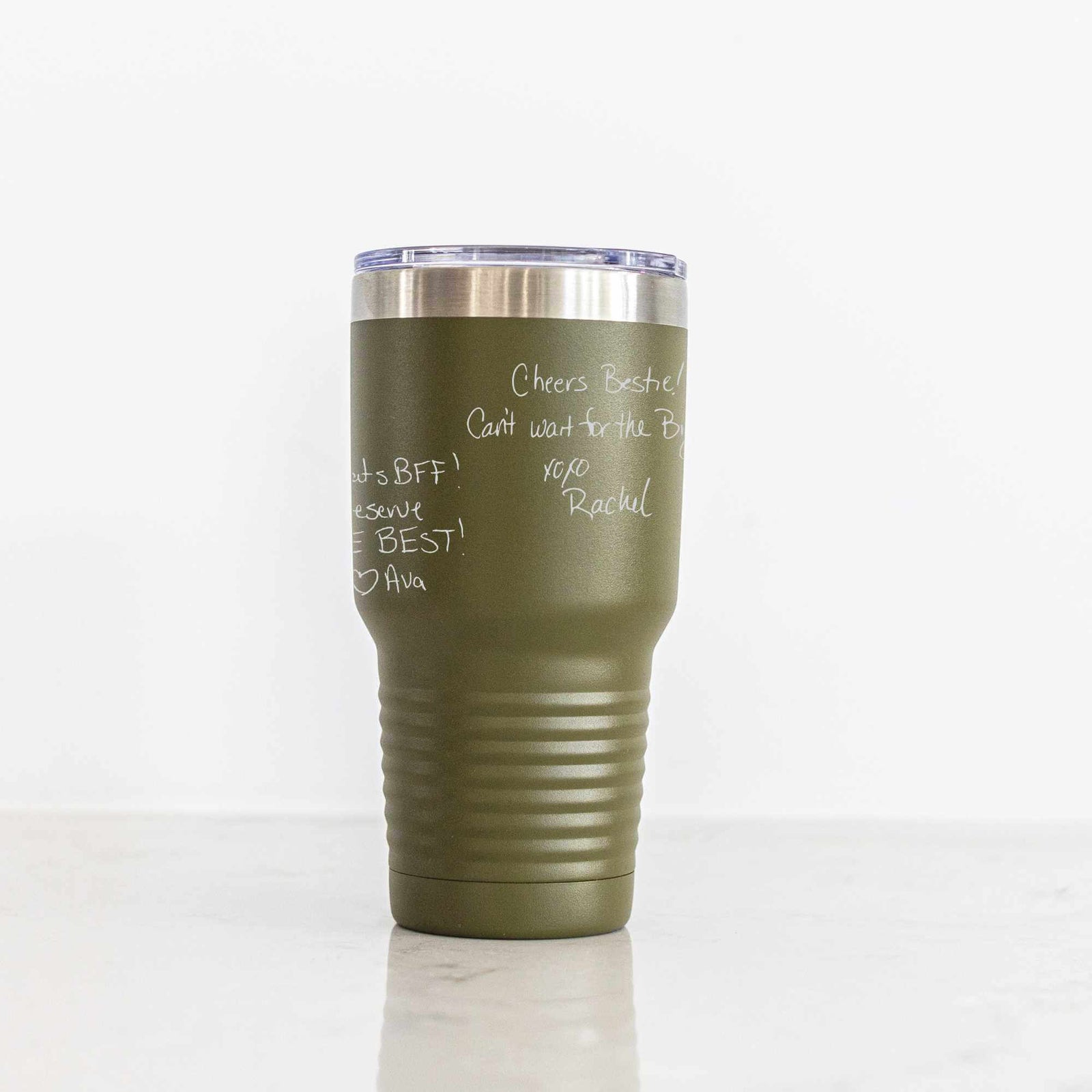 DELUXE Custom Ringneck Tumbler with Engraved Handwriting - 30 oz.